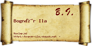 Bognár Ila névjegykártya